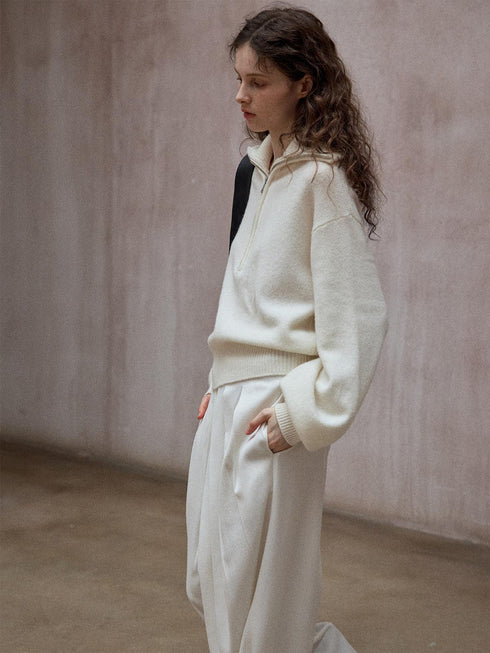 Veloria Wool Lapel Pullover